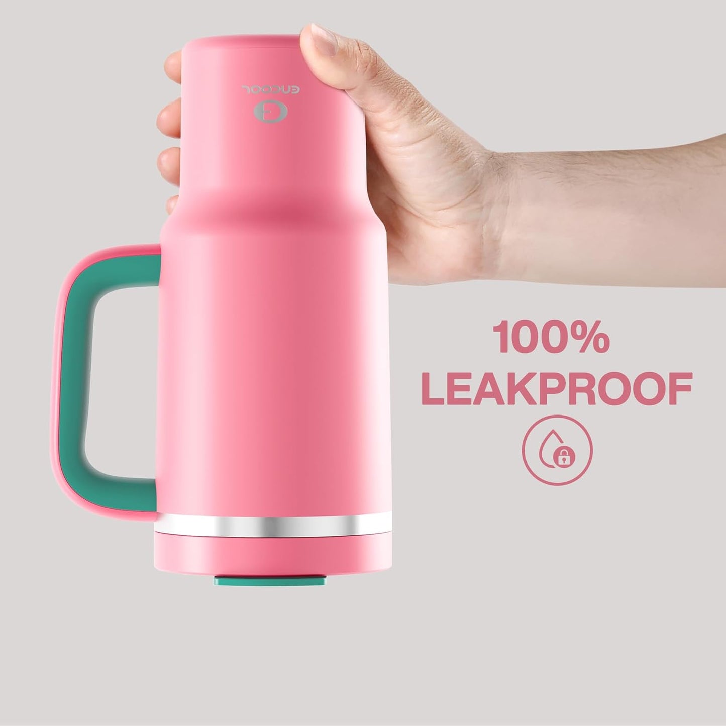 32 oz Tumbler with Handle and Straw: Stainless Steel Insulated Tumbler Keeps Cold for 24 Hours, Leakproof Travel Cup Fits in Cup Holder and BPA-Free,Tulip