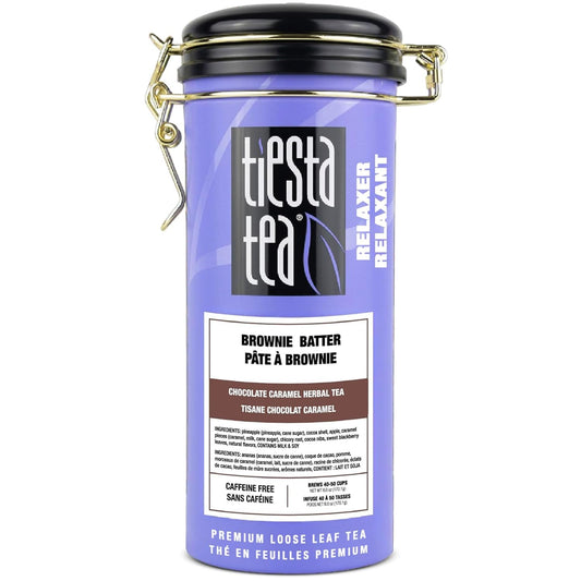 Tiesta Tea - Brownie Batter - Chocolate Caramel Herbal Tea - Loose Leaf Tea Blend - Non-Caffeinated Herbal Tea - Make Hot or Iced Tea Up to 40-50 Cups - 6 oz Refillable Tin