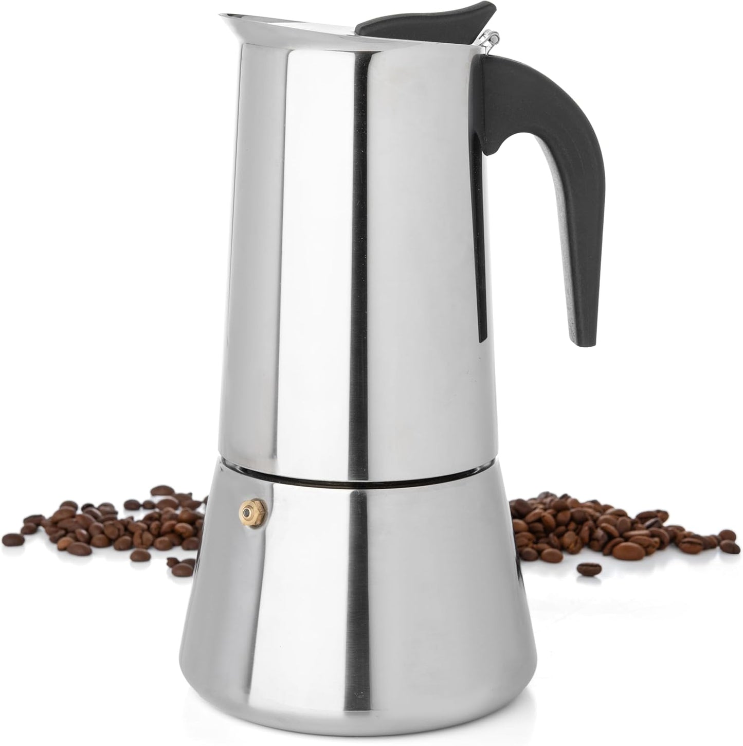 Mixpresso 12 Cup Greca Stovetop Espresso Pot 600ml/20oz, Moka Pot with Coffee Percolator Design, Stainless Steel Stove Top Coffee Maker for Camping or Home Use,Italian Stovetop Espresso Maker