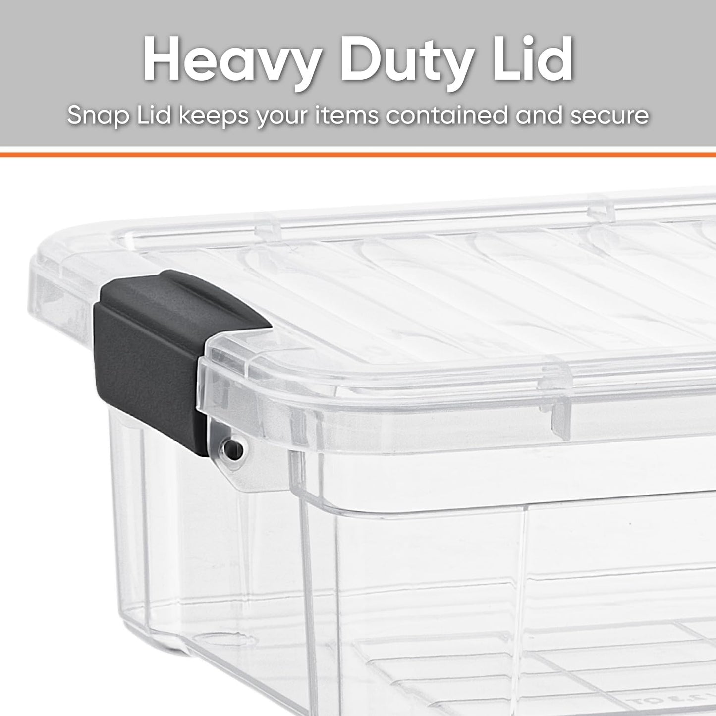Superio Clear Plastic Storage Bins with Lid, 4.5 Quart Box, Organizing Containers, Stackable Plastic Tote for Home, Garage, Dorm, School, and Office