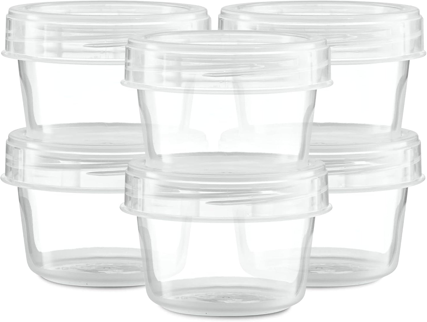 (4 Ounce 10 Pack) Clear Twist cap Containers Clear with Screw on Lids Twist Top Food Storage Freezer Containers