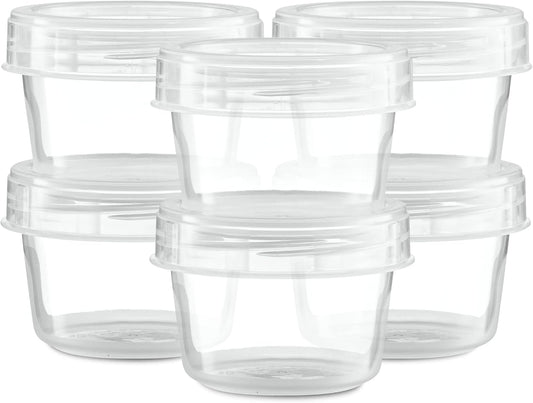 (4 Ounce 20 Pack) Clear Twist cap Containers With Clear Screw on Lids Twist Top Food Storage Freezer Containers