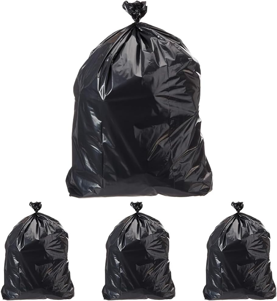 AmazonCommercial 23G SlimJim Rubbermaid - 23 Gallon - 150 Count - 1.1 Mil - Black (Pack of 4)