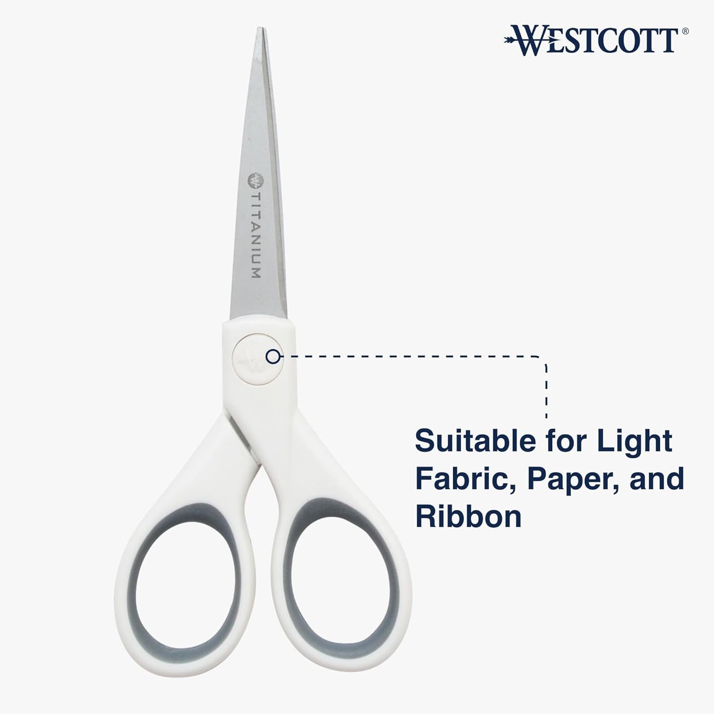 Westcott 5-Inch Micro-Tip & 8-Inch Bent Craft Fabric Scissors - Titanium Bonded Blades for Heavy Fabric and Precise Snips, 2 Pack