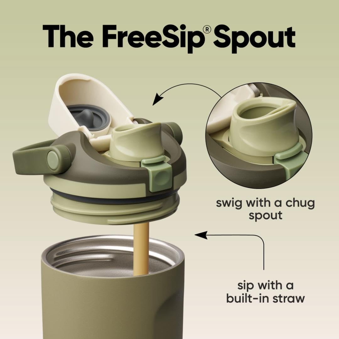 Owala FreeSip Sway Insulated Stainless Steel Water Bottle with Two-Way Spout, Built-In Straw and Bucket Handle, Made for Travel, School, and Sports, 30oz, BPA Free, Leak Proof, Off Road