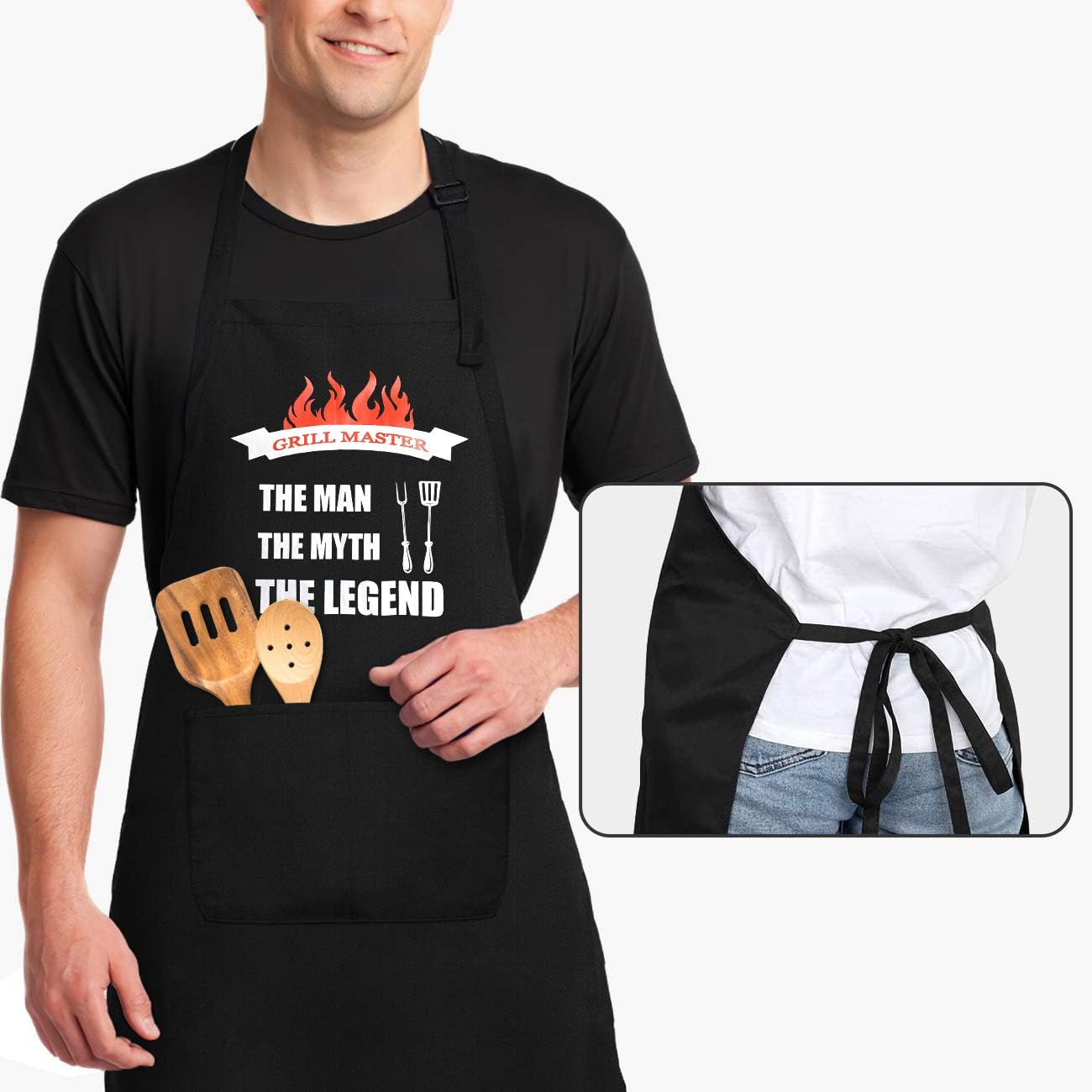 Aprons for Men, Mens Apron, Funny Aprons for Men, Adjustable Neck Strap Waterproof and OilProof Best for Grilling, Husband Birthday Gift, Gifts for Husband, Father's Day Gifts for Dad.