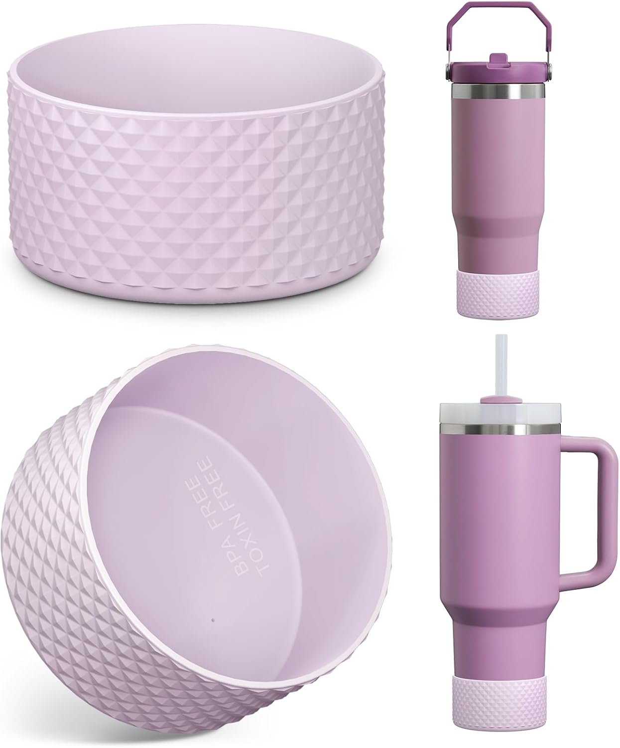 Upgrade 2PCS Protective Silicone Boot Bumper for Stanley Quencher Adventure 40oz 30oz 20oz Tumbler, Water Bottle Bottom Sleeve Cover Accessories for Stanley Mug Cup(Violet)