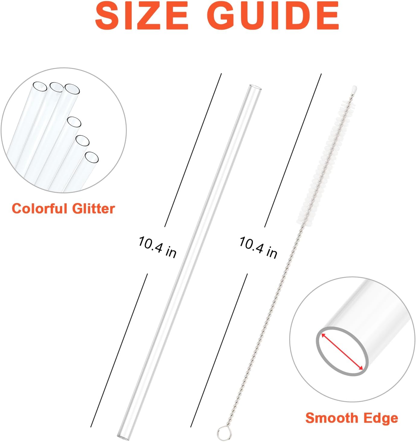 12 Pcs Replacement Straw for Stanley Cup 30oz, Reusable Long Clear Straw with Clear Brush for Stanley Cup Accessories, Dishwasher Safe and BPA Free