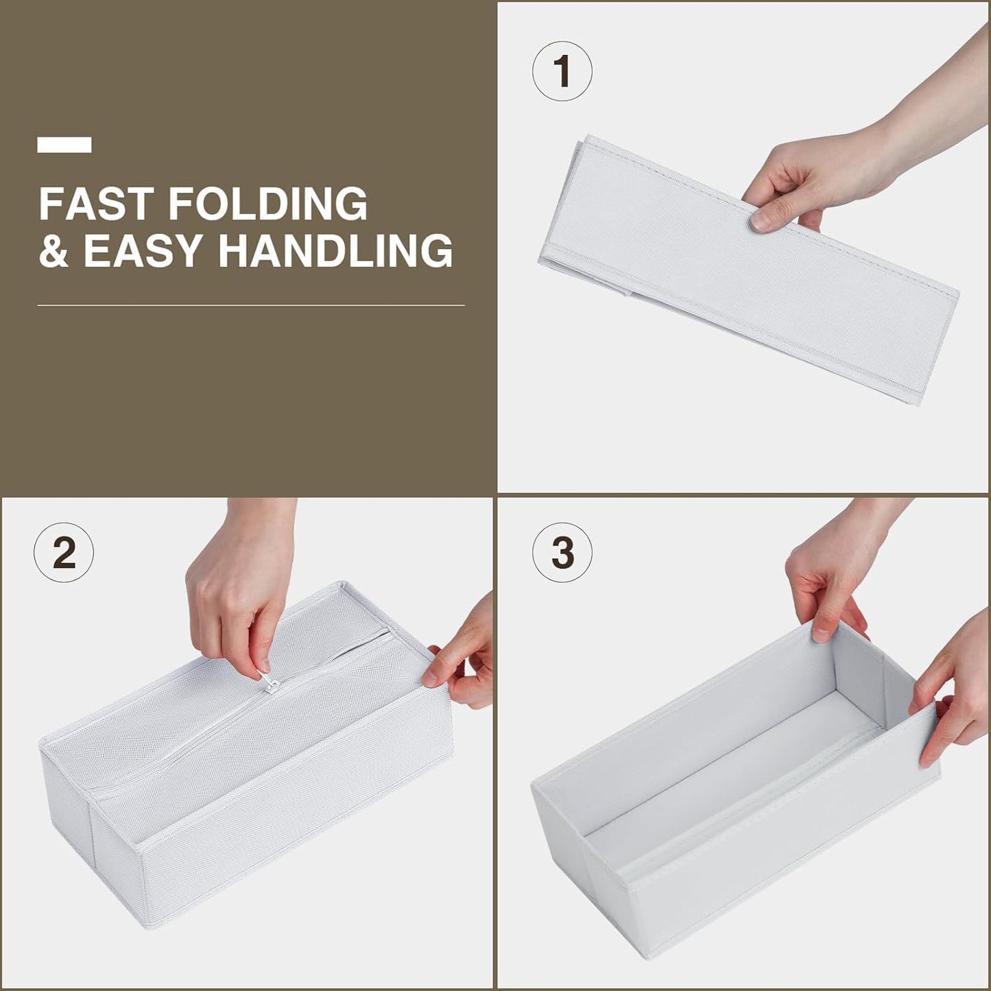 DIMJ Drawer Organizers - Set of 8 Fabric Closet Organizers and Storage, Drawer Dividers for Baby Clothes, Socks, Belt, Tie (Pink)