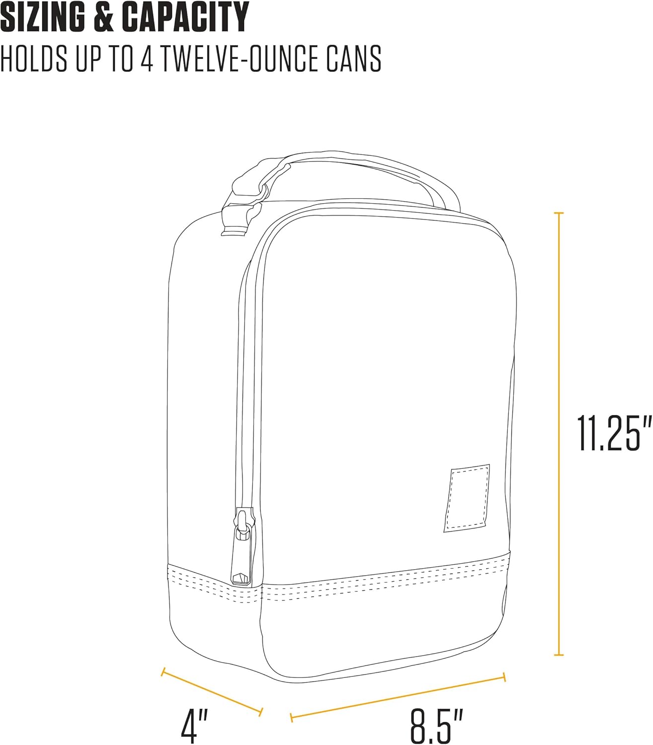 Carhartt Insulated Lunch Cooler For Men and Women, Fully Insulated Lunch Pale for Everyday Use, Marmalade