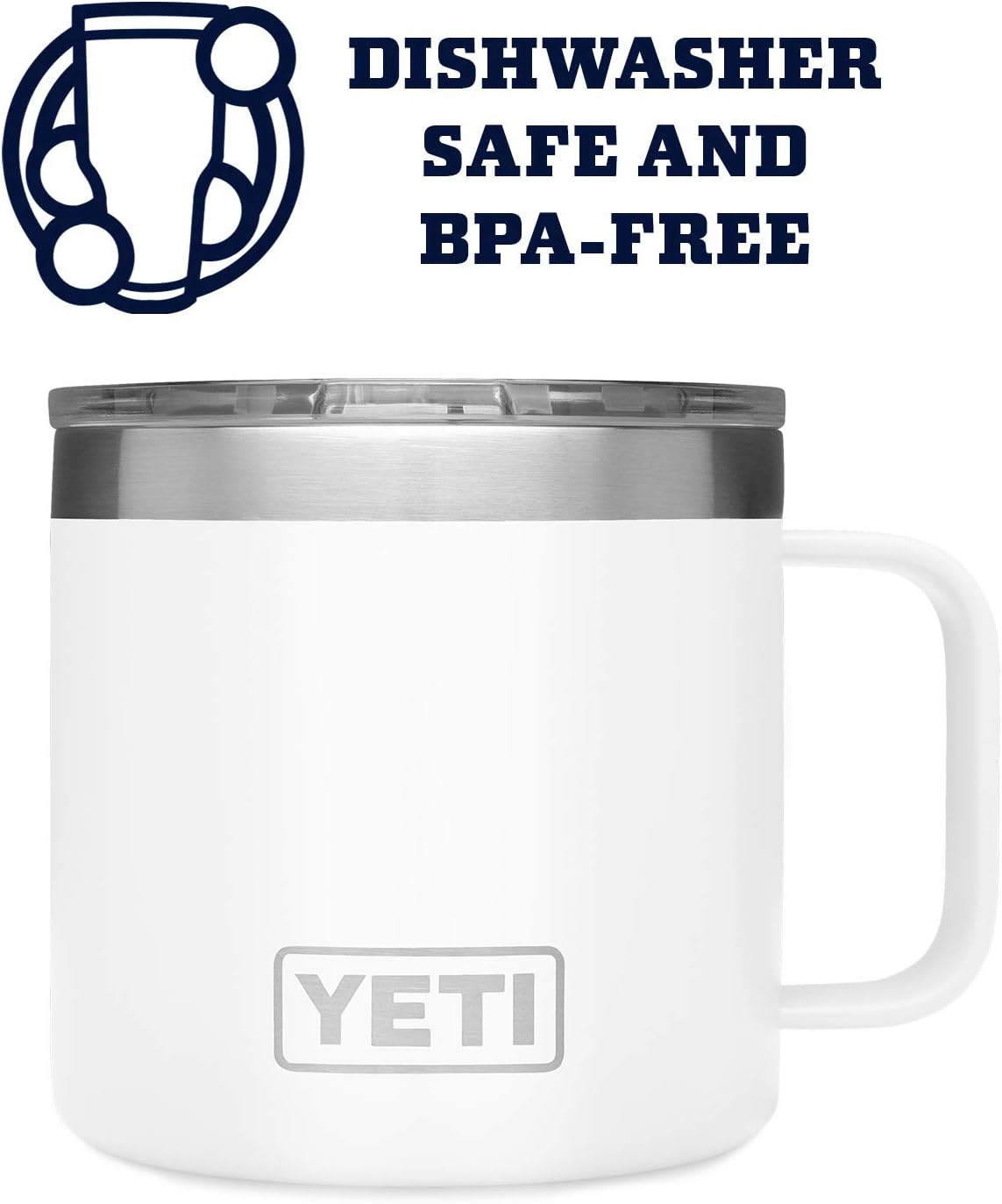 YETI Rambler 14 oz Mug, Vacuum Insulated, Stainless Steel with MagSlider Lid, Stainless