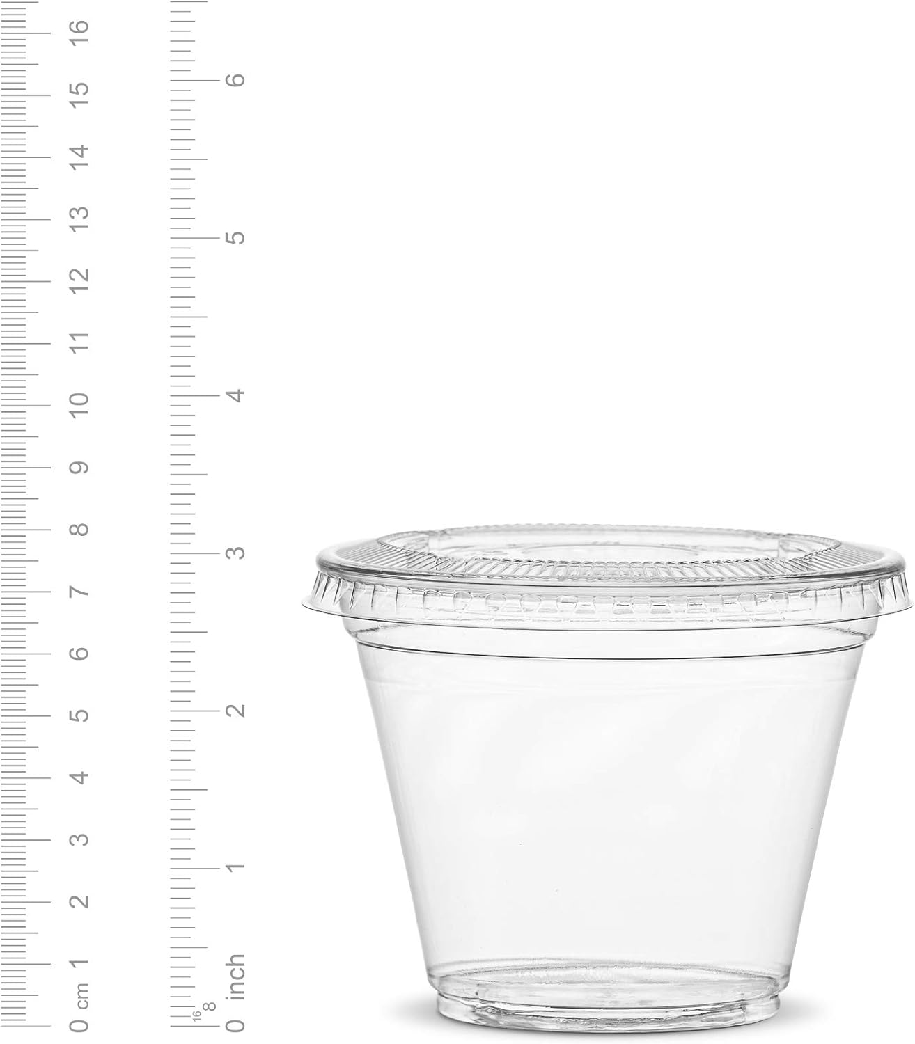 GUSTO Clear Plastic Cups with Flat Lids [9 oz - 100 Count] - Disposable Iced Coffee Cups with Lids - PET Plastic Cold Cups for Smoothies, Juices & To-Go Drinks - Formerly Comfy Package