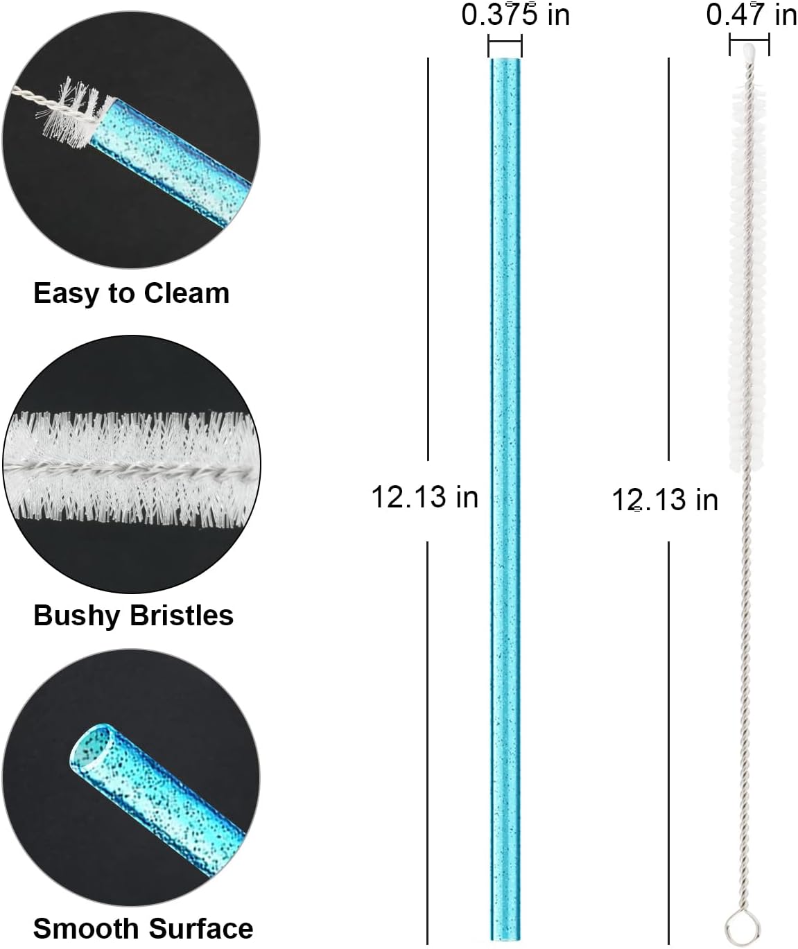 Replacement Straw for Stanley Cup 40 oz 30 oz 64 oz Tumbler, 10 Pack Long Reusable Color Straws with Cleaning Brush, Dishwasher Safe, Plastic Straws for stanley cup accessories