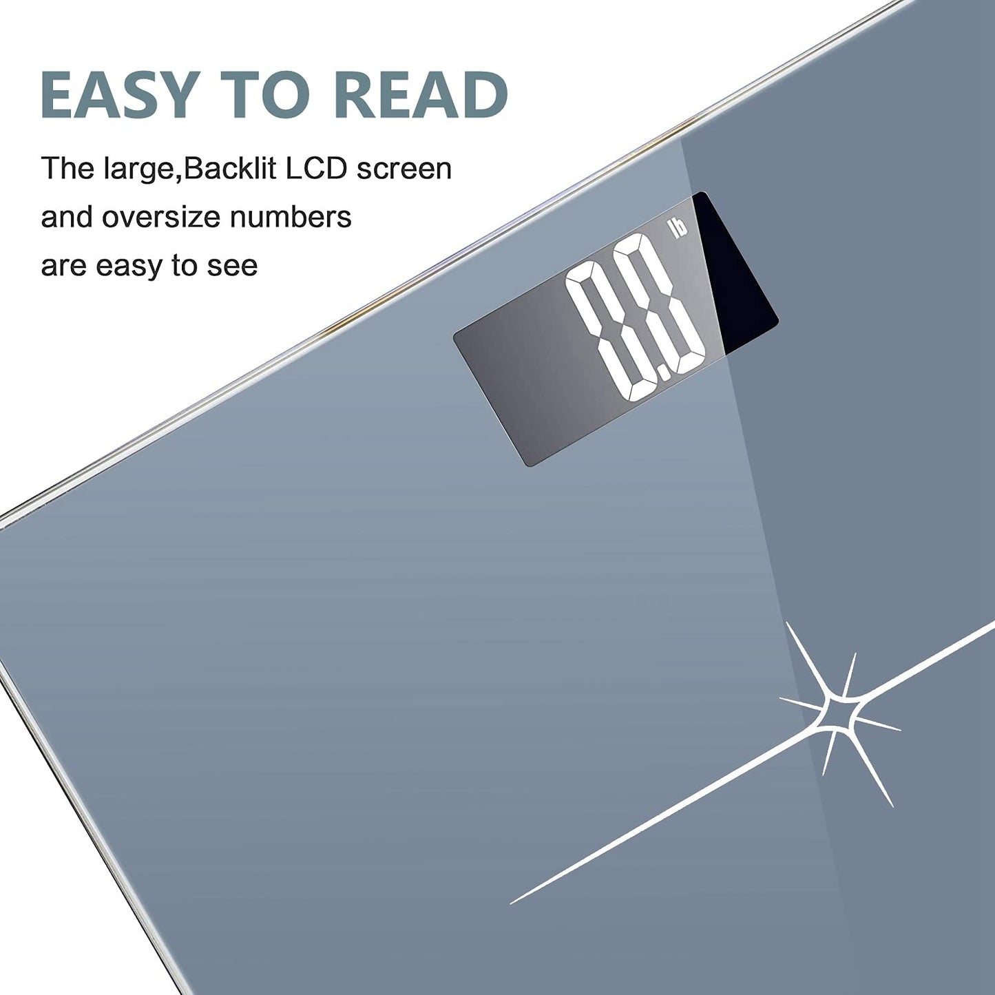 Ultra-Wide NUTRI FIT Bathroom Scale Digital High Accuracy Body Weight Scanner with Easy-to-Read Backlit LCD, 400 Pounds Ultimate Grey