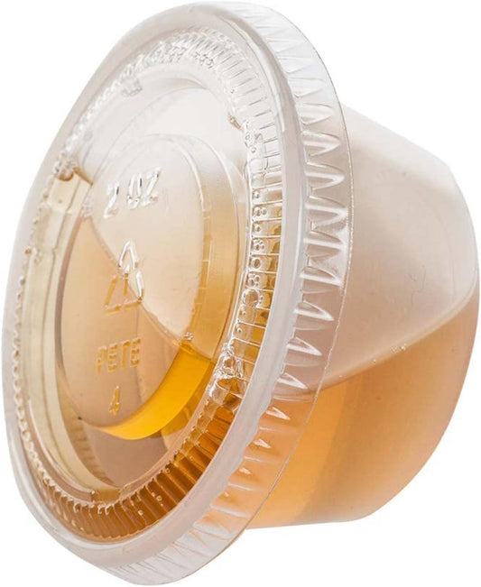 TashiBox 200 Sets - 2 Ounce Disposable Plastic Jello Shot Cups with Lids, Souffle Portion Container…