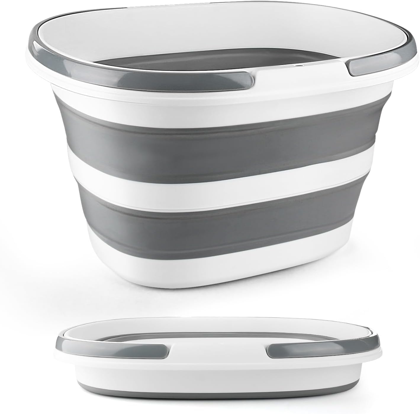 Collapsible Mop Bucket with Handle for Cleaning, 16L(4.2 Gallon) Silicone Square Mopping Bucket for Windows Cleaning or Car Washing, Cleaning Supplies Organizer Plastic Bucket for Storage