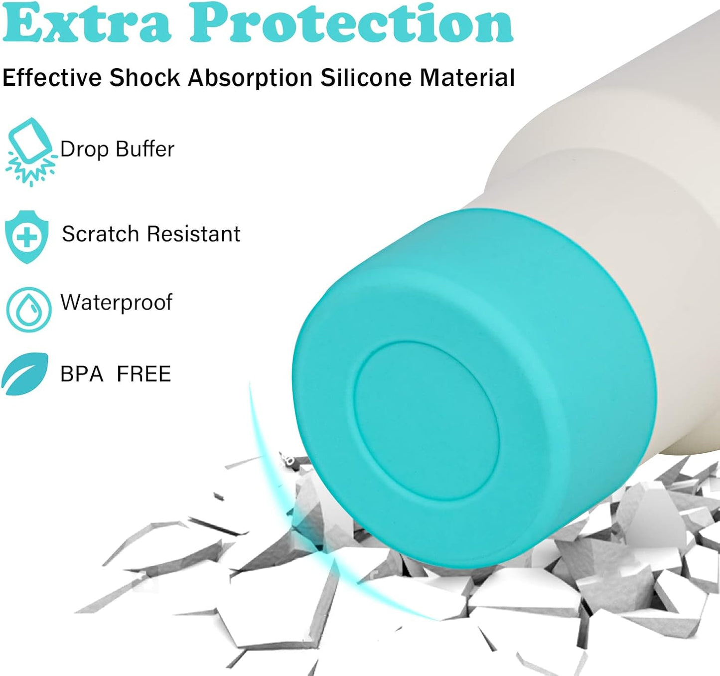 QIANHAI Protective Silicone Boots for Stanley Quencher Adventure 40oz Tumbler & IceFlow 30oz 20oz -Sport Water Bottle Bottom Sleeve Fits Hydro Flask -Stanley Cup Accessories (1Orange)