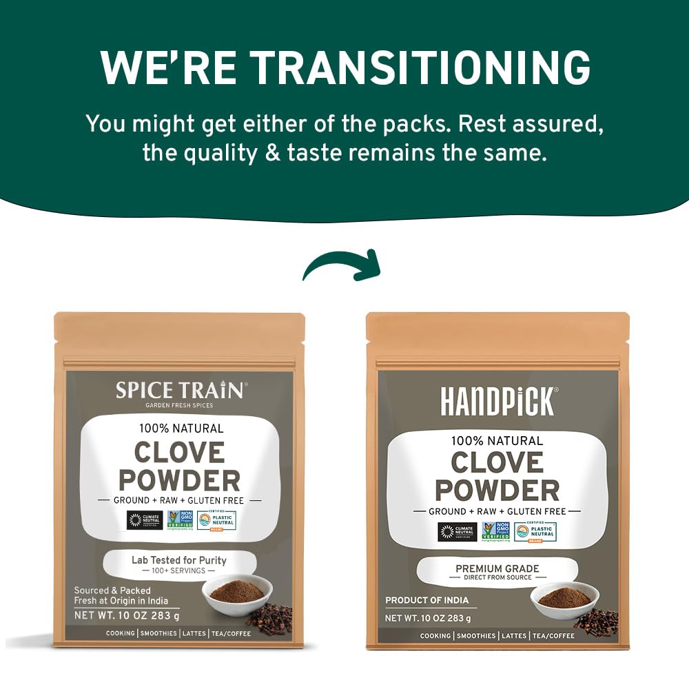 HANDPICK Ground Cloves (283g/10oz), Gluten free, Sourced from India, For Cooking, Smoothies, Tea, Packed in Resealable Zip Lock Pouch