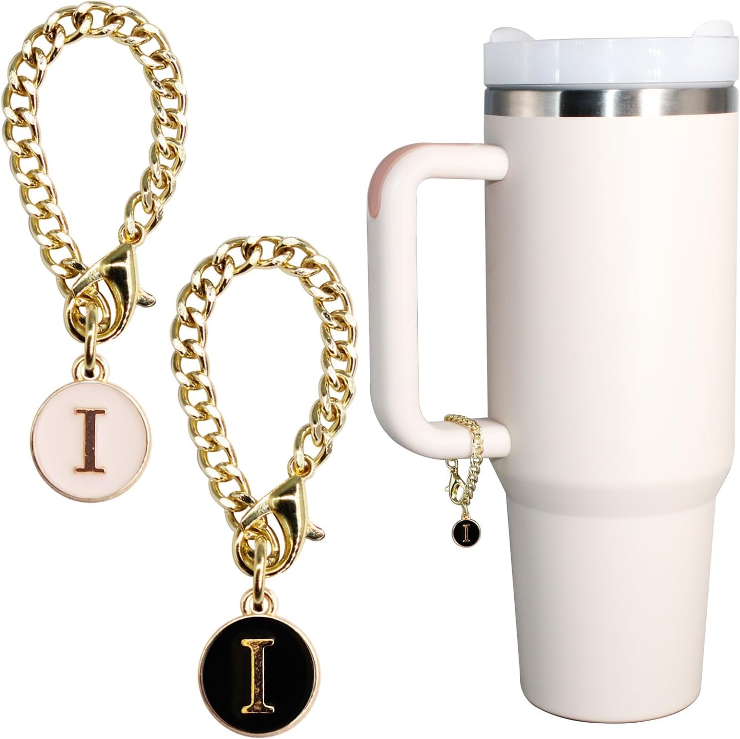 Letter Charm Accessories for Stanley Cup 2PCS Initial Name ID Personalized Handle Charm for Stanley Tumbler