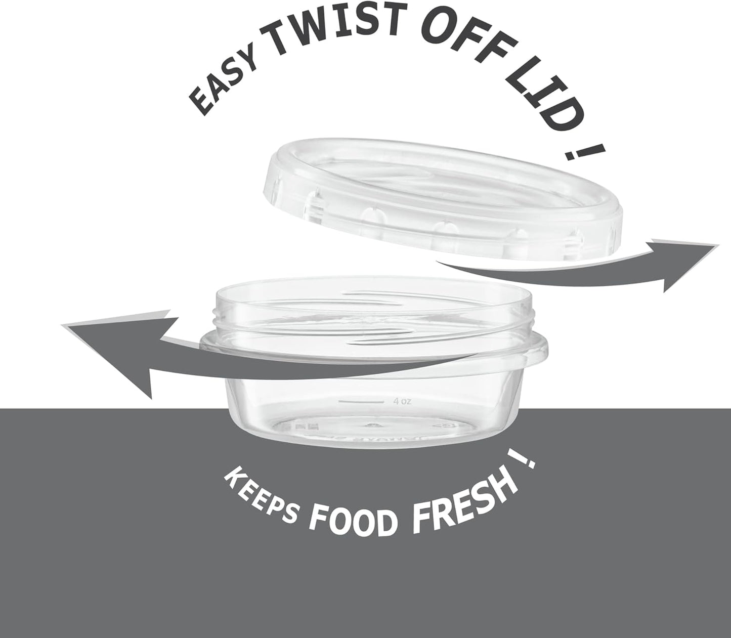 (8 Ounce 10 Pack) Clear Twist cap Containers with Clear Top Screw on Lids Twist Top Food Storage Freezer Containers