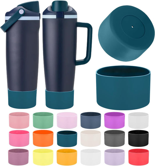 Mity rain 2PCS Protective Silicone Boots for Owala 30oz & 40oz FreeSip Sway Bottles & Tumblers - Accessories for owala, Enhances Stability & Prevents Scratches (Dark Cyan-Blue)