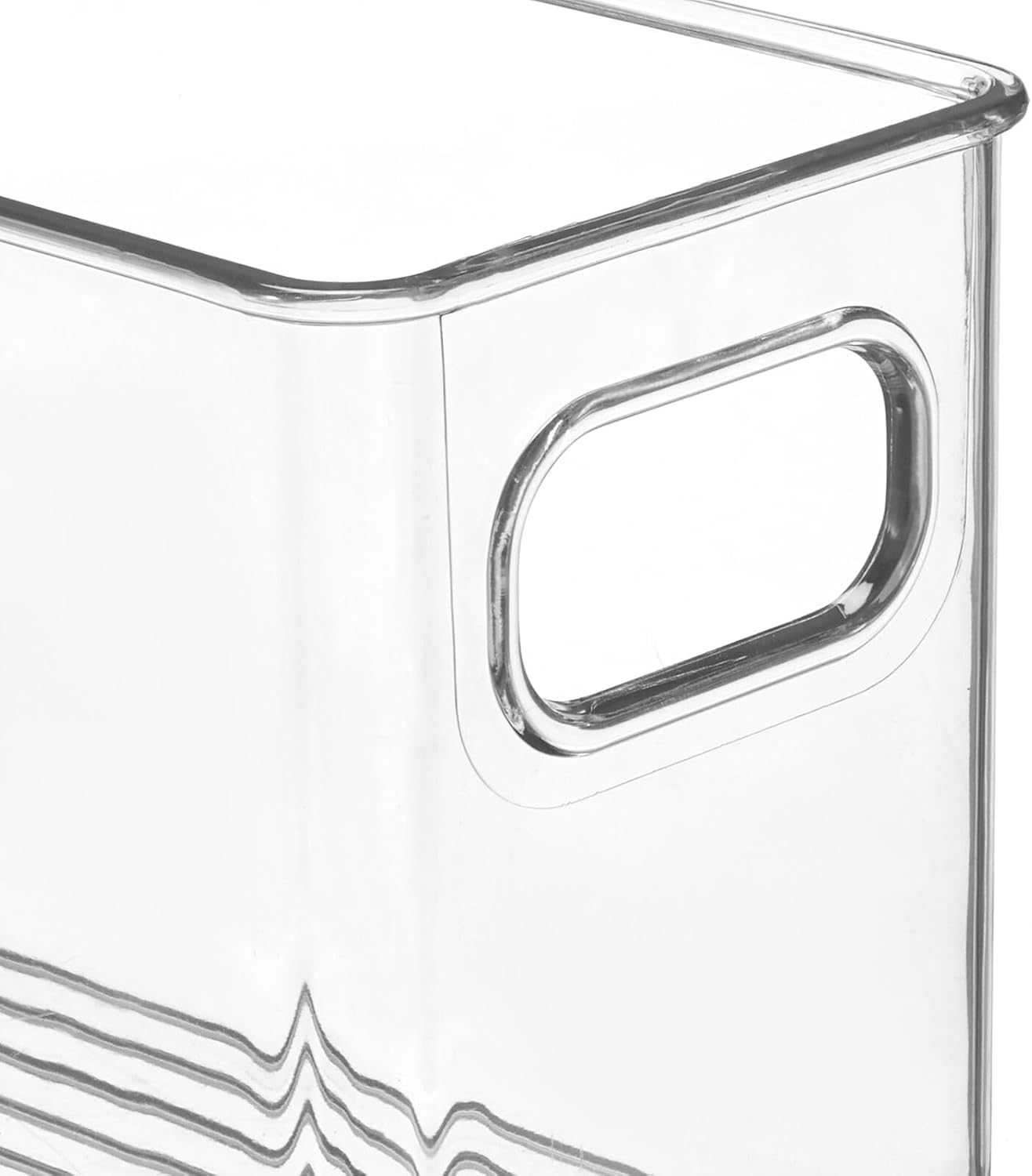 mDesign Plastic Long Stackable Storage Organizer Container, Organization Bin w/Handles for Kitchen, Pantry, Fridge, Freezer, Cabinet, Perfect to Hold Breast Milk - Ligne Collection - 2 Pack, Clear