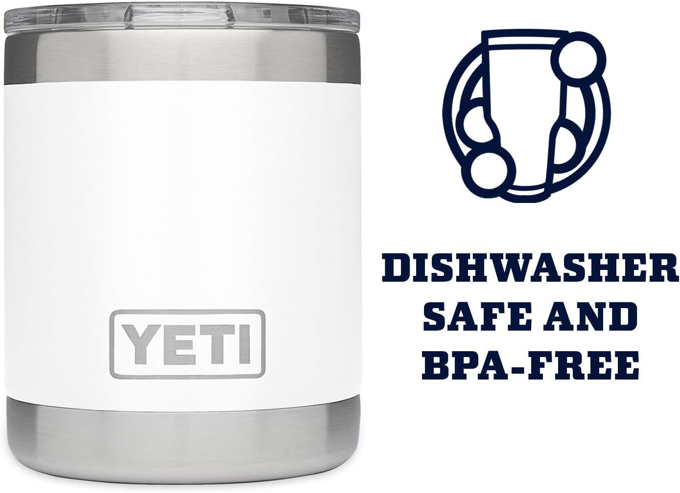 YETI Rambler 10 oz Lowball, Vacuum Insulated, Stainless Steel with MagSlider Lid