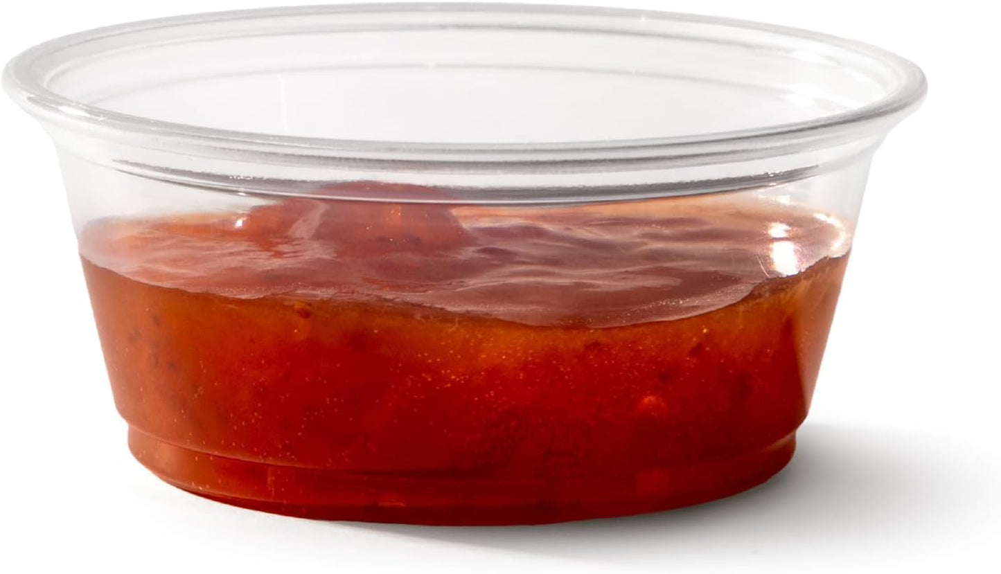 Fit Meal Prep 250 Pack 3.25 oz BPA Free Condiment Cups No Lids, Disposable Jello Shots Containers, Small Dipping Sauce Cups, Plastic Ramekins in Bulk, Stackable Souffle Cups for Sample, Portioning