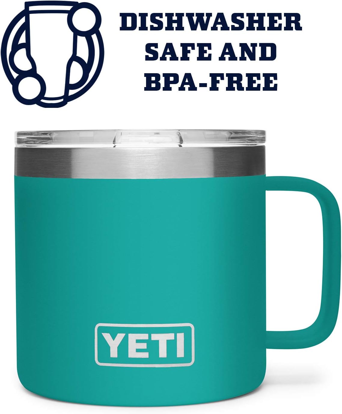YETI Rambler 14 oz Mug, Vacuum Insulated, Stainless Steel with MagSlider Lid, Stainless