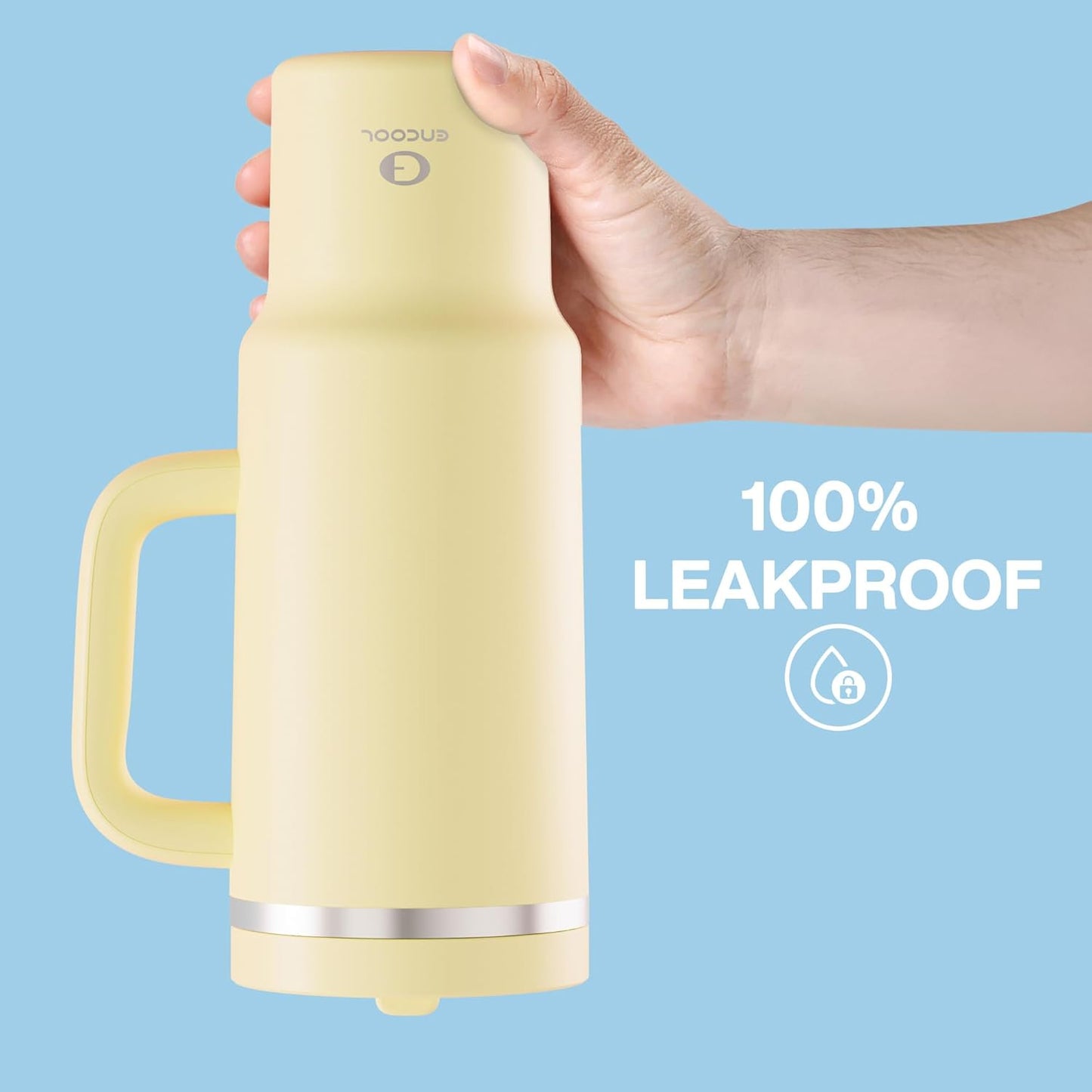 40 oz Tumbler with Handle and Straw: Stainless Steel Insulated Tumbler Keeps Cold for 24 Hours, Leakproof Travel Cup Fits in Cup Holder and BPA-Free,Light Vanilla