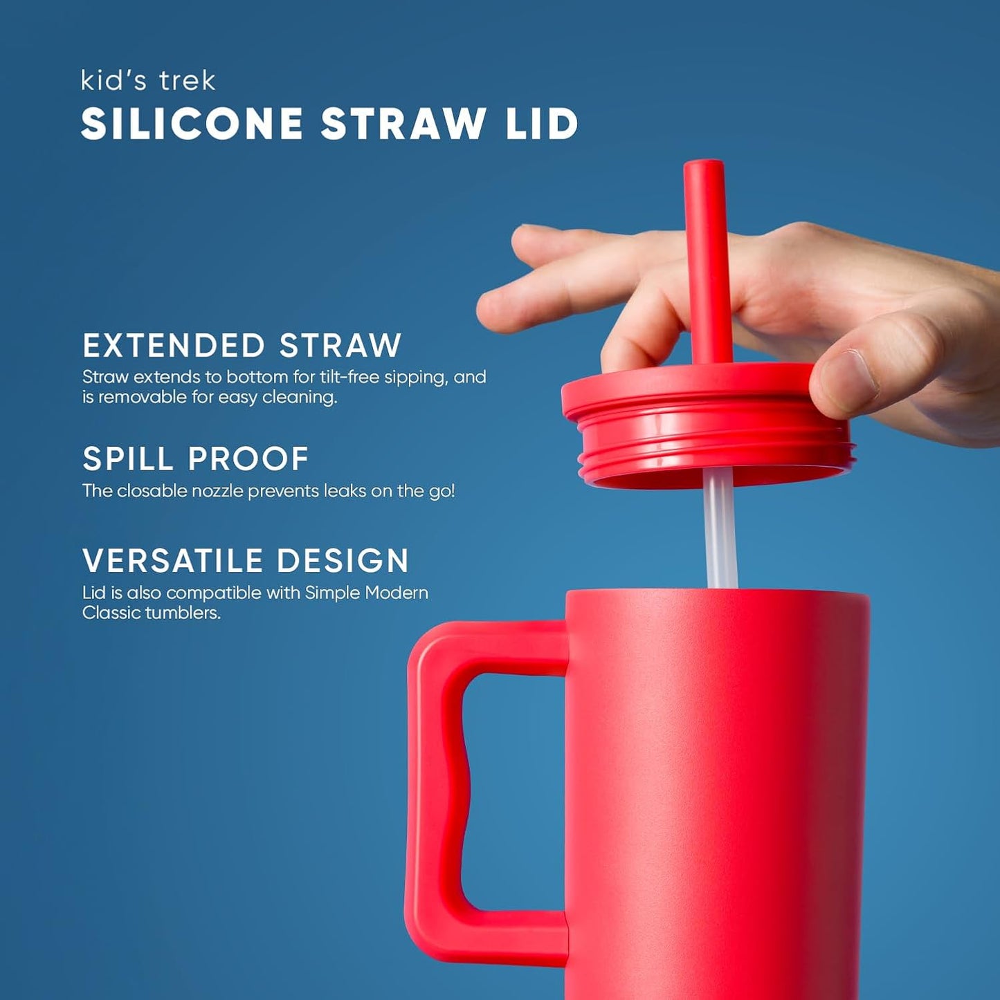 Simple Modern Kids 24 oz Tumbler with Handle and Silicone Straw Lid | Spill Proof and Leak Resistant | Reusable Stainless Steel Bottle | Gift for Kids Boys Girls | Trek Collection | Paradise Bay Mix