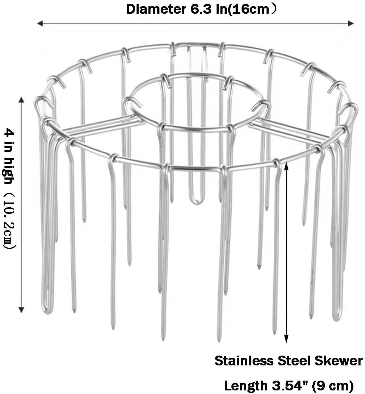 Air Fryer Grill Rack Round Hanging Skewer Rack ‌ Vertical Skewers Holder, Air Fryer Accessories Air Fryer Racks, Suitable for air Fryers, Ovens, etc,24skewers