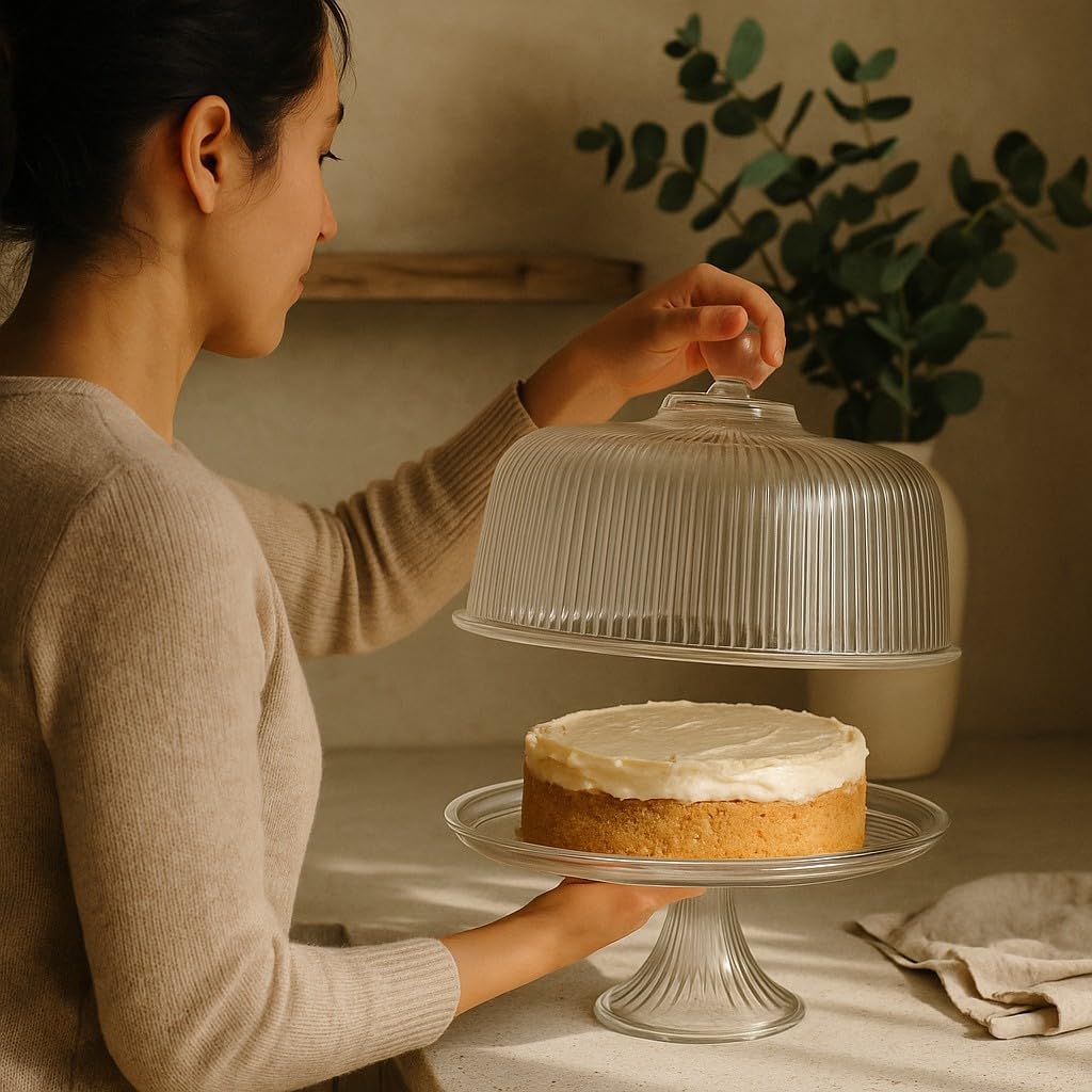 Anchor Hocking Monaco Cake Set, STD, Crystal