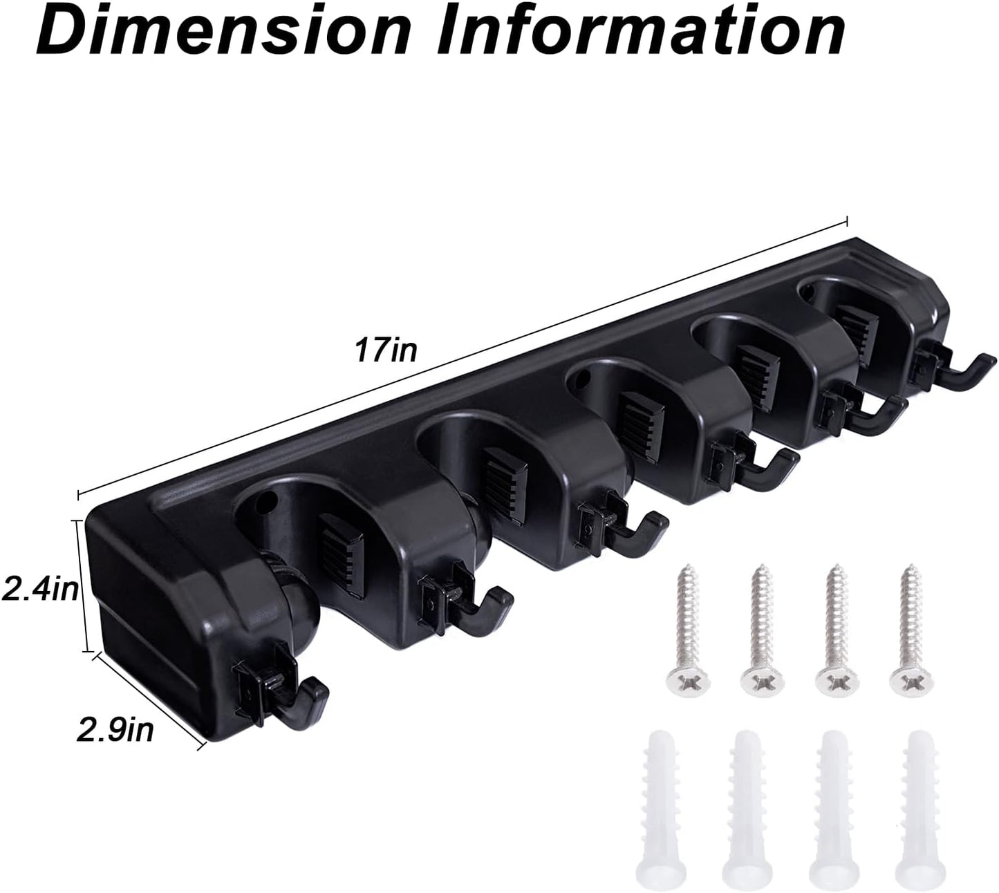 Broom Holder Wall Mount Broom Organizer Mop Holder Hanger Garden Tool Organizers Storage Rack Garage Laundry Room Organizations and Storage with Hooks Heavy Duty