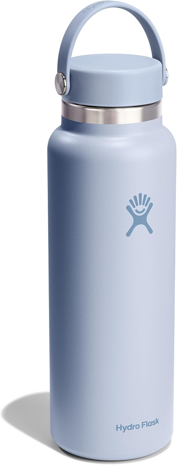Hydro Flask Water Bottle - Insulated Stainless Steel - Wide Mouth Flex Lid, Non Spill, Leakproof and Refillable in 40 Oz
