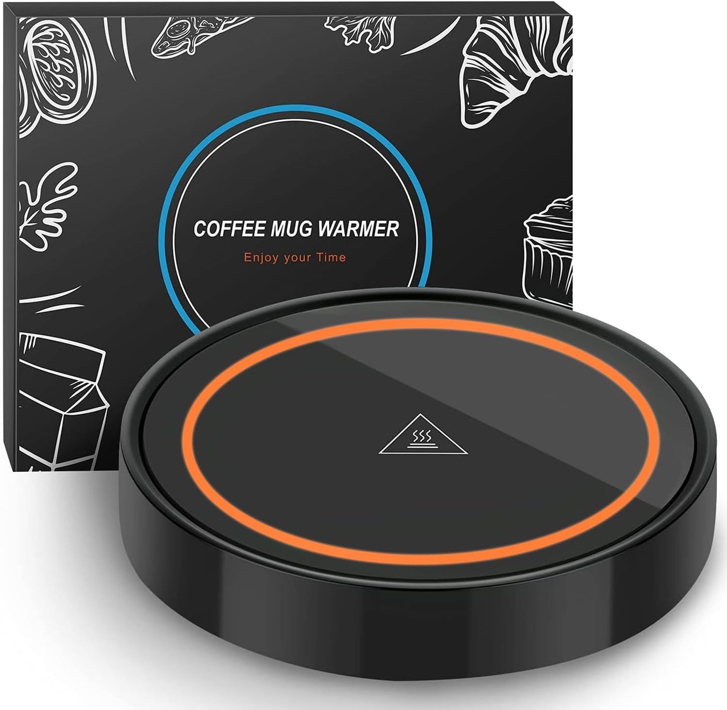 Coffee Mug Warmer for Desk,Heating Plate Electric Cup Warmers for Men Women Adult (D + Orange Light)