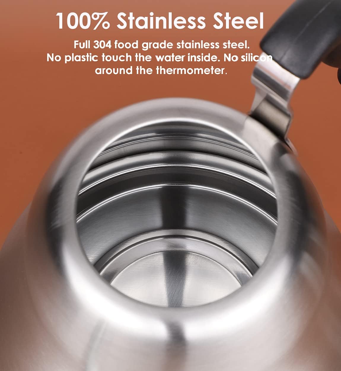 Tea Kettle for Stovetop, Barista's Choice Gooseneck Pour Over with Flow Control, Food Grade Stainless Steel Water Kettle, Tea Pot for Home & Kitchen - Small 28oz, Silver