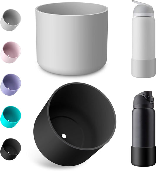 2PCS Silicone Water Bottle Boot for Owala 24oz 32oz 40oz, Protective Bottom Bumper Anti-Slip Sleeve for FreeSip, Twist, and Flip Stainless Steel Bottles, Dishwasher Safe and BPA Free