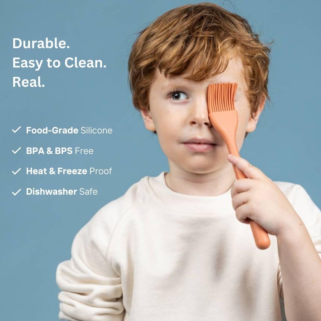 Tampoco Real Kids Cooking & Baking Set – Montessori Kitchen Tools for Real Cooking with Food-Safe Silicone Utensils – Functional & Fun Gift for Young Chefs