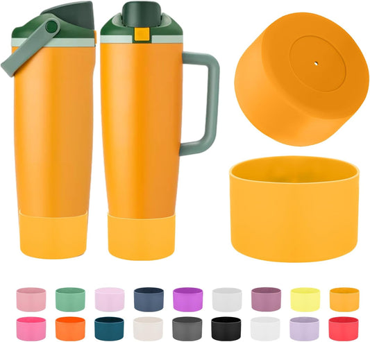 Mity rain 2PCS Protective Silicone Boots for Owala 30oz & 40oz FreeSip Sway Bottles & Tumblers - Accessories for owala, Enhances Stability & Prevents Scratches (Golden Yellow)