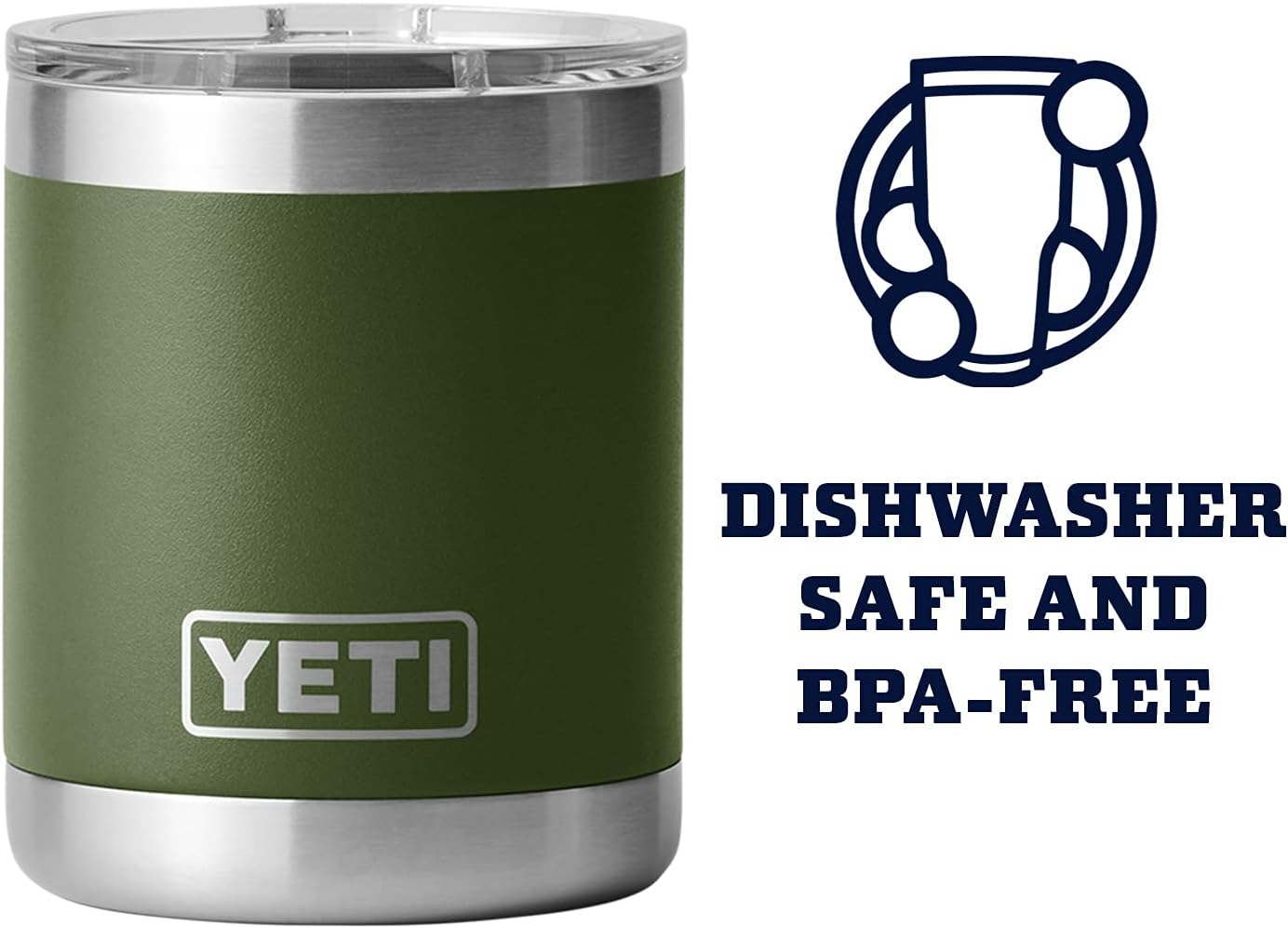 YETI Rambler 10 oz Lowball, Vacuum Insulated, Stainless Steel with MagSlider Lid