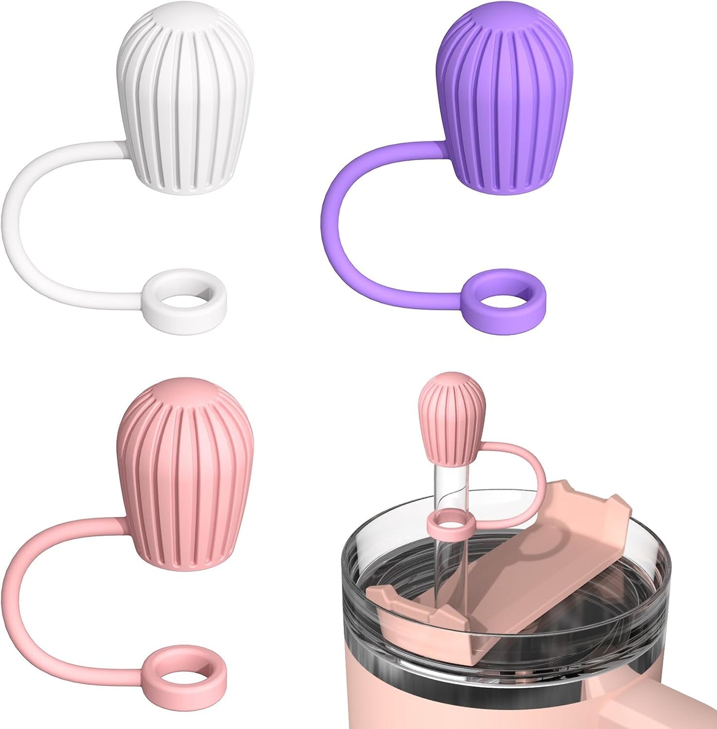 YOELIKE 3PCS Straw Cover Cap for 6 to 12mm Straw of Stanley, Simple Modern, Yeti, Owala, Hydro Flask, Reduce, and All Brands Tumbler Straw, Dishwasher Safe, BPA Free and Dust Proof