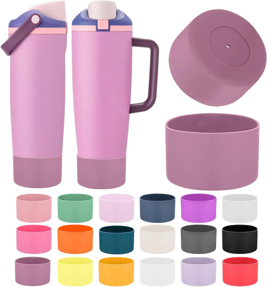 Mity rain 2PCS Protective Silicone Boots for Owala 30oz & 40oz FreeSip Sway Bottles & Tumblers - Accessories for owala, Enhances Stability & Prevents Scratches (Aubergine)