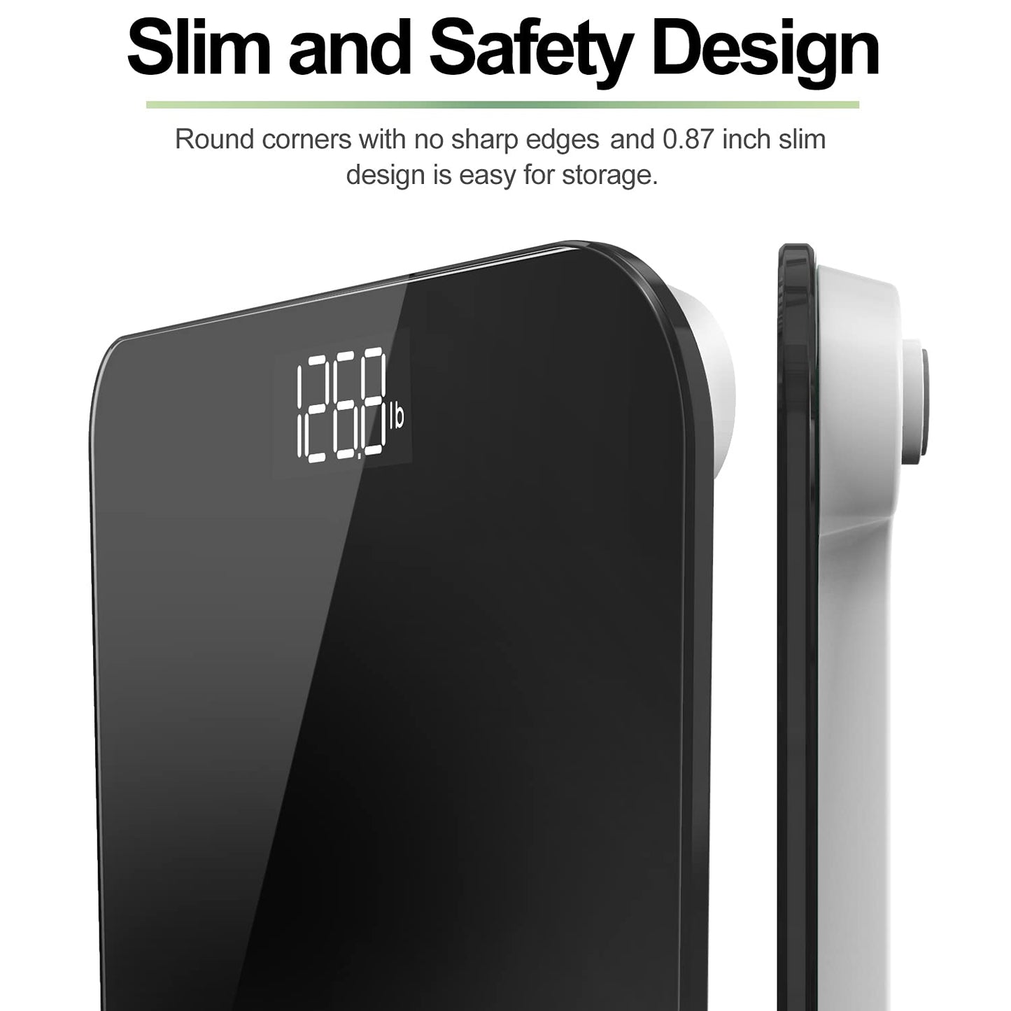 RENPHO Scale for Body Weight, Bathroom Weighing Scale with Backlit LED Display, Highly Accurate & Measures Weight up to 400 lb/180kg, Batteries Included, Black-Core 1S