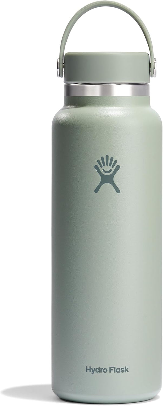 Hydro Flask Water Bottle - Insulated Stainless Steel - Wide Mouth Flex Lid, Non Spill, Leakproof and Refillable in 40 Oz