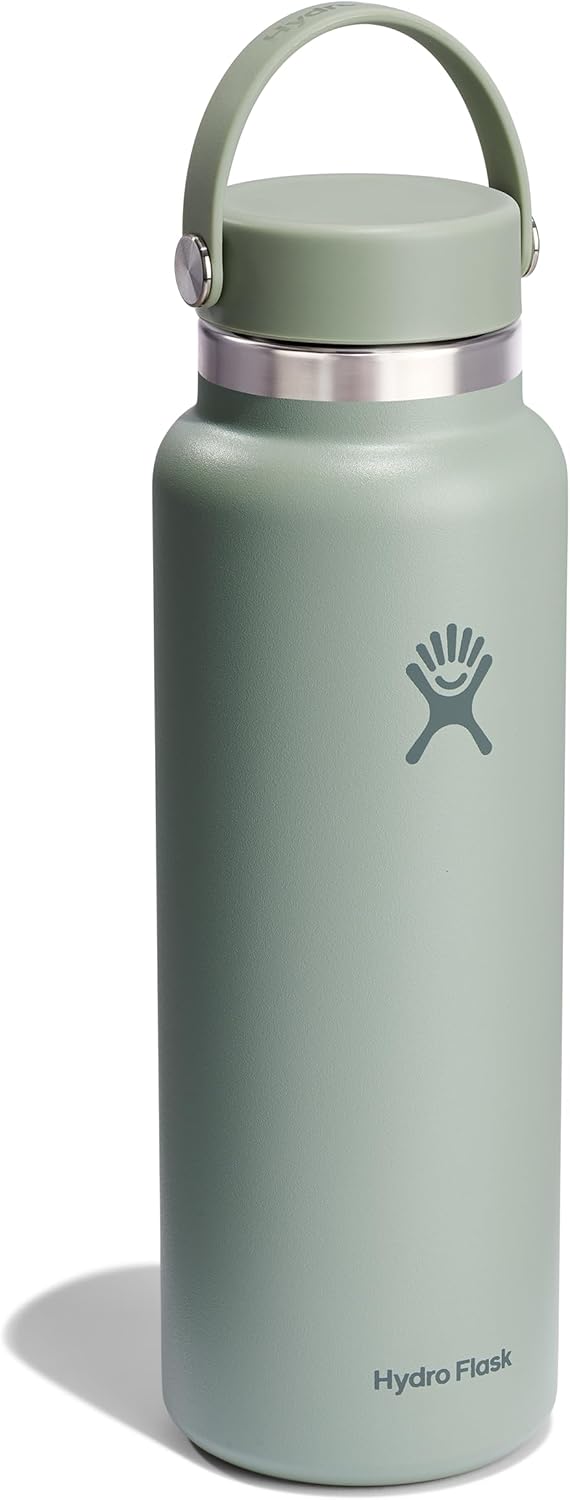 Hydro Flask Water Bottle - Insulated Stainless Steel - Wide Mouth Flex Lid, Non Spill, Leakproof and Refillable in 40 Oz