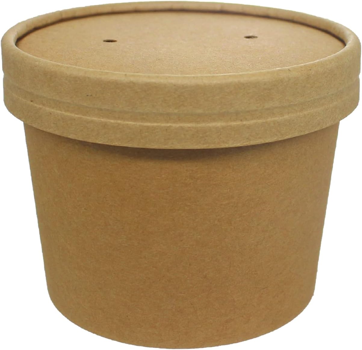 Paper Ice Cream Cups with Paper Lids, Hot/Cold Soup Cups with Lids (Kraft) (50, 12 oz)