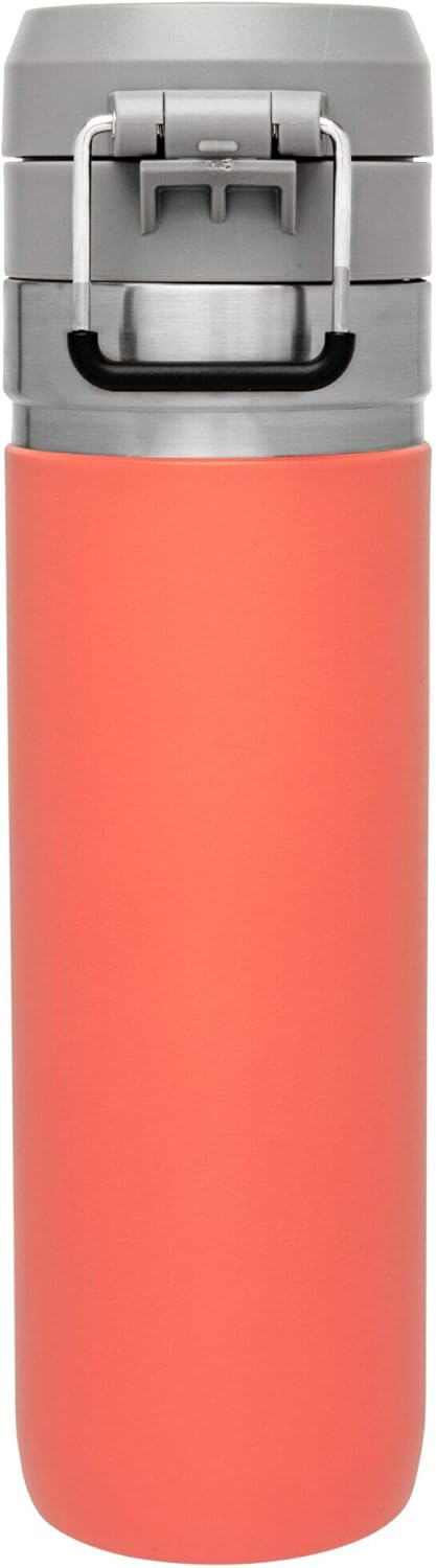 Stanley Quick Flip GO Water Bottle 24 oz | Push Button Lid | Leakproof and Packable for Travel and Sports | Insulated Stainless Steel | BPA-Free | Guava