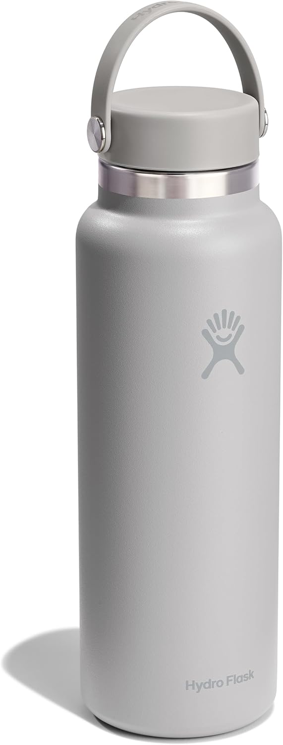Hydro Flask Water Bottle - Insulated Stainless Steel - Wide Mouth Flex Lid, Non Spill, Leakproof and Refillable in 40 Oz
