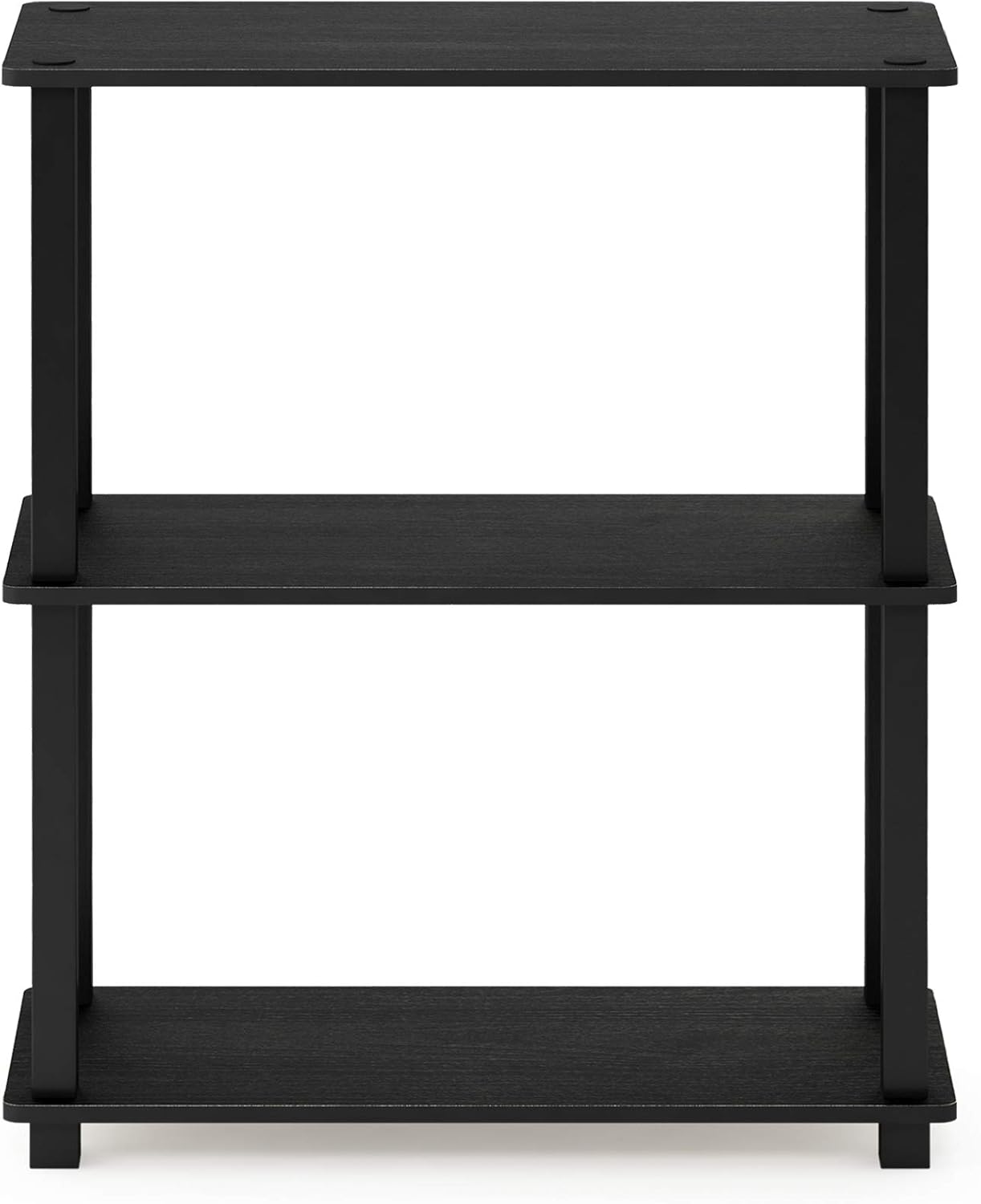 Furinno TURN-S-TUBE Storage Shelves, 3-Tier Book Shelf, Corner Shelf, Toolless Open Shelves, for Organization and Storage, Living Room, Garage, Home Office, Americano